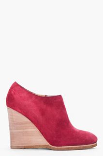 Chloe Maroon Suede Wedges for women