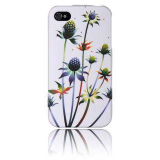 Luxmo Apple iPhone 4/ 4S White with Spiky Weed Rubber Case