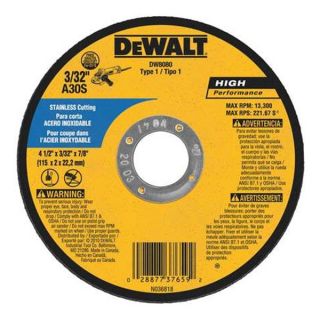 Dewalt DW8063 Abrsv Cut Whl, 5In D, 0.045In T, 7/8In AH