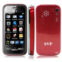 SVP M1 Pro Red touch screen unlocked phone with microSD 16GB card 3.0