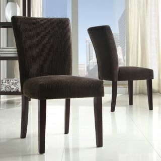 Parson Chocolate Corduroy Dining Chairs (Set of 2)