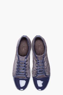 Lanvin Grey Suede Low top Sneakers for men