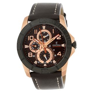 Festina Mens Sahara Brown Leather Strap Watch Today $159.99