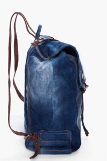 Diesel Indigo Denim Backpack for men
