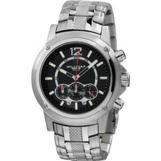 Dilligaf DS2205 237 Mens Steel Black Dial Ss Bracelet Watch Watches