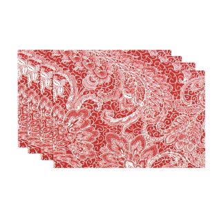 Mardi Gras Berry Red Floral Damask Placemats (Set of 4) Today $22.99