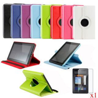360 Degree Rotating Leather Case Cover for  Kindle Fire