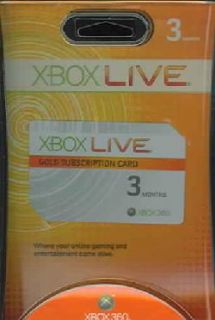 Xbox 360   Live 3 Month Subscription Gold Card