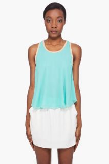 Elizabeth And James Leather Trimmed Silk Tank Top for women