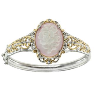Michael Valitutti Two tone Shell Cameo Hinged Bangle Today $165.99