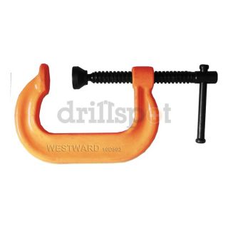 Westward 10D503 C Clamp, 10 In, 5 15/16 In Deep, Orange