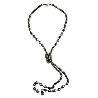 Ralph Lauren Miramar Black Faux Pearl Knot Necklace