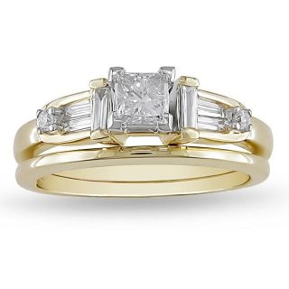 14k Two tone Gold 5/8ct TDW Diamond Bridal Ring Set (G H, I1 I2