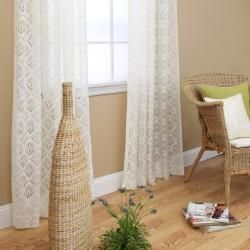Ivory Lace 84 inch Curtain Panel Pair