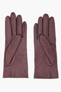 Yves Saint Laurent Espresso Leather Classic Gloves for women