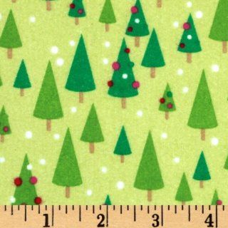 43 Wide Christmas Candy Flannel Christmas Trees Green