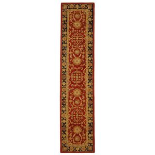 Handmade Oushak Traditional Red Wool Runner (23 x 10)