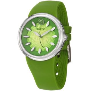Fruitz Womens Classic Stainless Steel and Silicon Quartz Watch