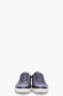 J. Lindeberg Navy Embossed Leather Sneakers for men