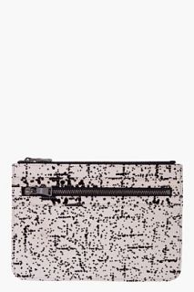 Neil Barrett Cream Speckled Suede Passport Holder for men