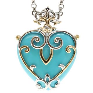 Michael Valitutti Reconstituted Turquoise Pendant Necklace