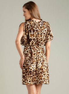 Calvin Klein Flutter Sleeve Animal Dress