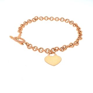 Beverly Hills Charm 14k Rose Gold Heart Charm 7.5 inch Bracelet