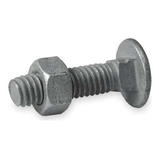 Approved Vendor 1GBH6 Carriage Bolt w/Nut, 3 In. L, PK 10