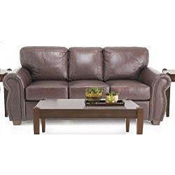 Piece Living Room Package Leather Sofa and Leather Chair, Coffee