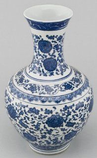 MS1008Y Oriental Blue White Porcelain Vases, Contemporary