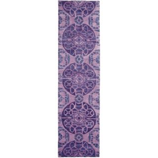 Handmade Chatham Treasures Purple New Zealand Wool Rug (23 x 9