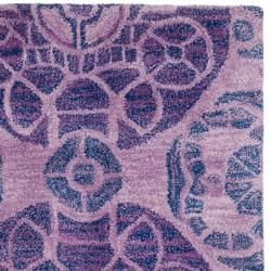 Handmade Chatham Treasures Purple New Zealand Wool Rug (23 x 9