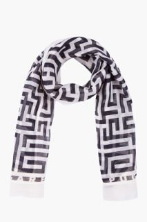 Gareth Pugh Ivory Combo Maze Scarf for men