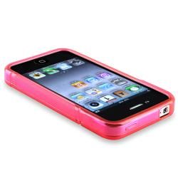 Hot Pink/ Smoke/ Dark Purple TPU Rubber Case for Apple iPhone 4/ 4S