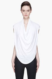 Helmut Heather White Cowl neck Jersey Shirt for women