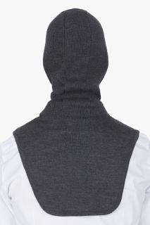 JUUN.J Charcoal Hooded Wool Collar for men