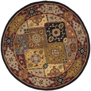 Handmade Heritage Bakhtiari Multi/ Red Wool Rug (8 Round)