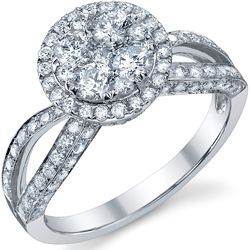 18k White Gold 1 1/2ct TDW Diamond Engagement Ring (G H, SI1 SI2