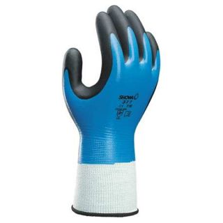 Showa Best 377 07 Coated Gloves, M, Black/Sky Blue, PR