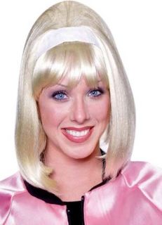 Blonde 50s Style Pink Lady Costume Wig Clothing