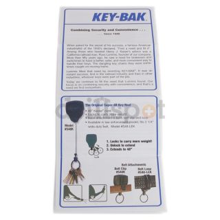 KEY BAK 0S48 803 Key Reel, 48 In, Kevlar Cord, Belt Clip