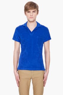 Orlebar Brown Blue Terry Toweling Polo for men