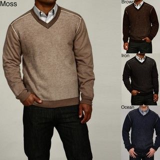 Oggi Moda Mens V neck Merino Wool Sweater