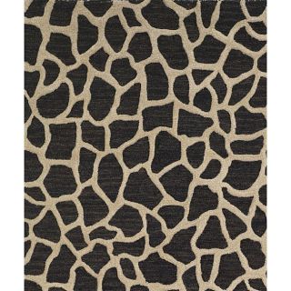 Hand tufted Seville Giraffe Black Wool Rug (8 x 10)