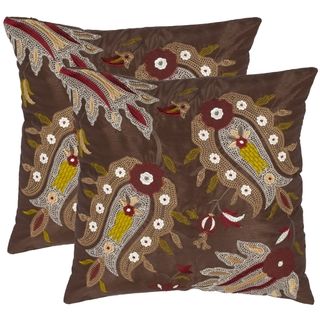 Paisleys 18 inch Brown Decorative Pillows (Set of 2)