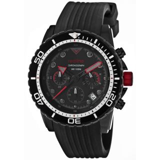 Red Line Mens Piston Black Textured Silicone Watch