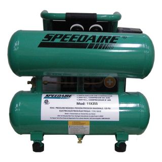 Speedaire 11X355 Air Compressor, 115 V, 1.3 HP, 4 Gal Tank
