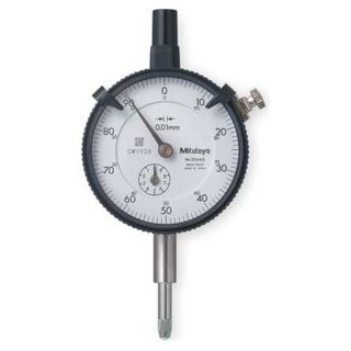 Mitutoyo 2046S Dial Indicator, 0.01mm Grad, 0 10mm, White