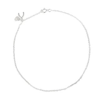 Mondevio Sterling Silver Wishbone and Heart Charm Anklet Today $15.49