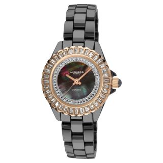 Akribos XXIV Womens Quartz Baguette Ceramic Bracelet Watch